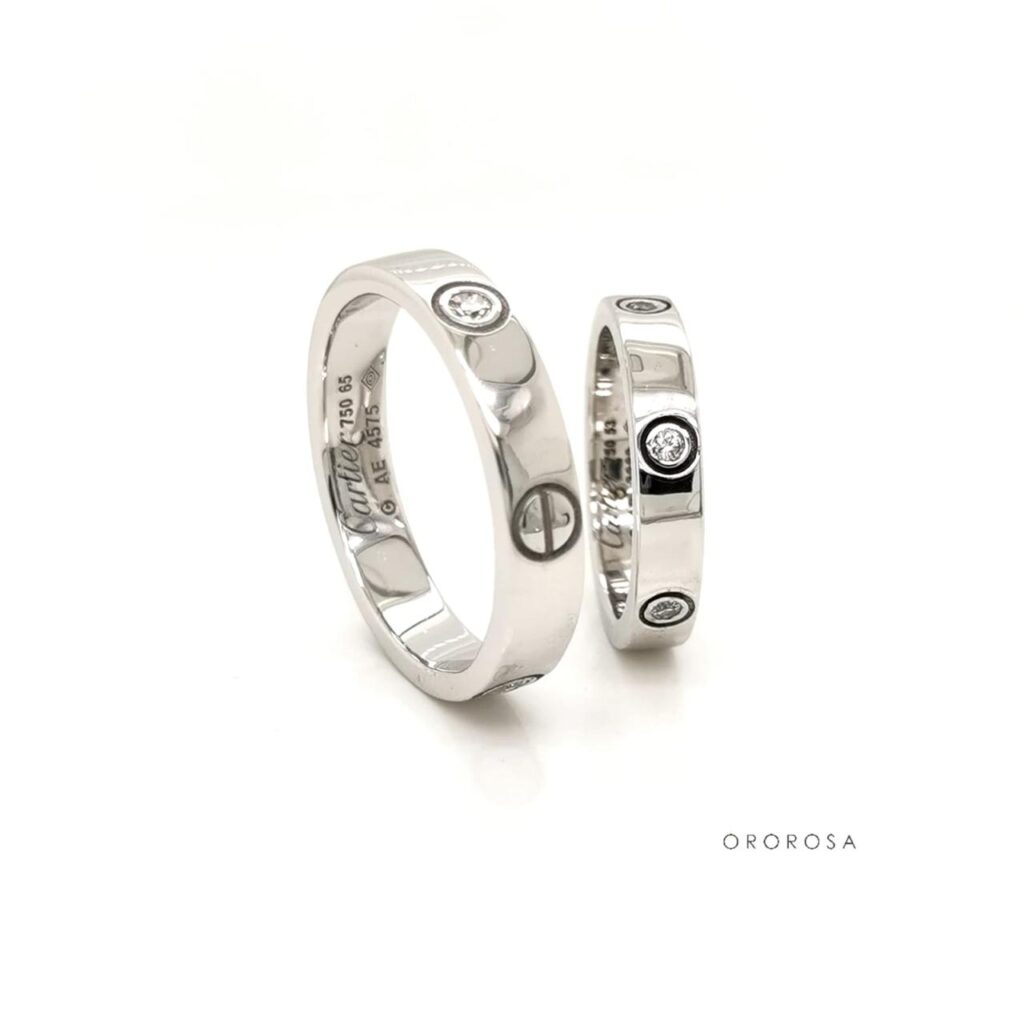 ARGOLLAS ORO BLANCO TIPO CARTIER