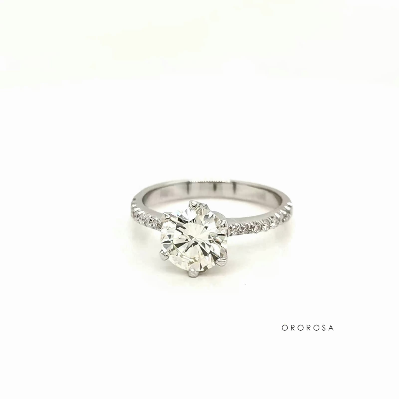 Anillo oro blanco diamante 1.25 ct - Joyería Ororosa