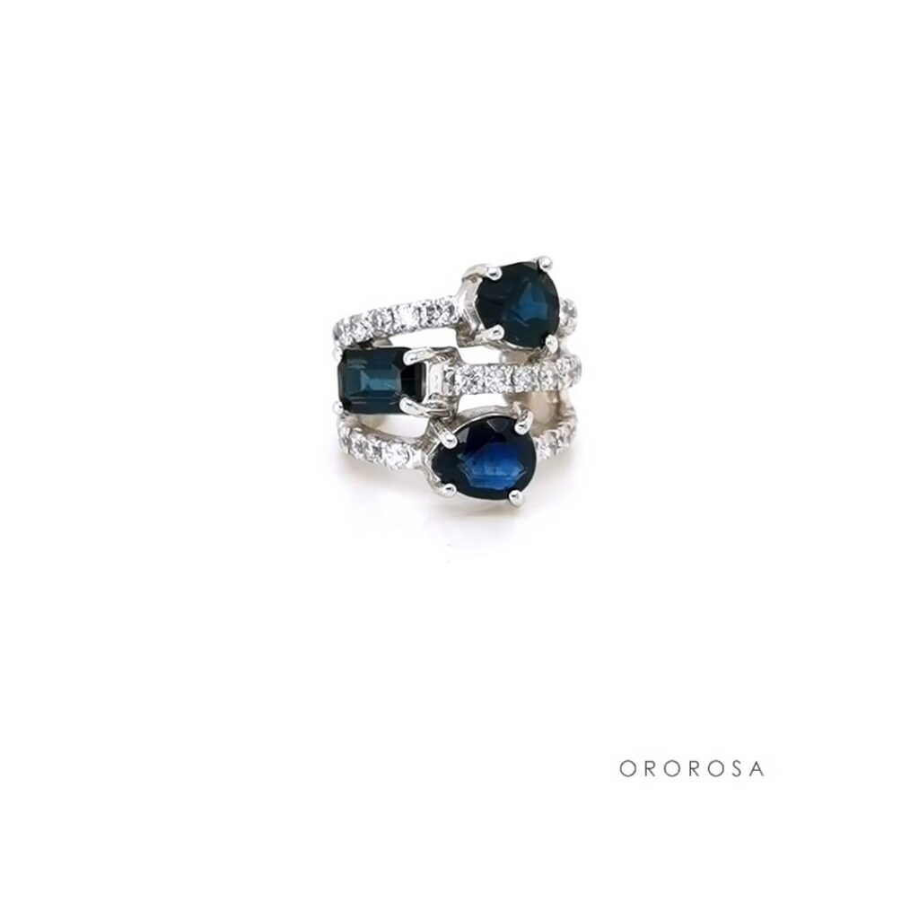 EARCUFF ZAFIRO Y DIAMANTES