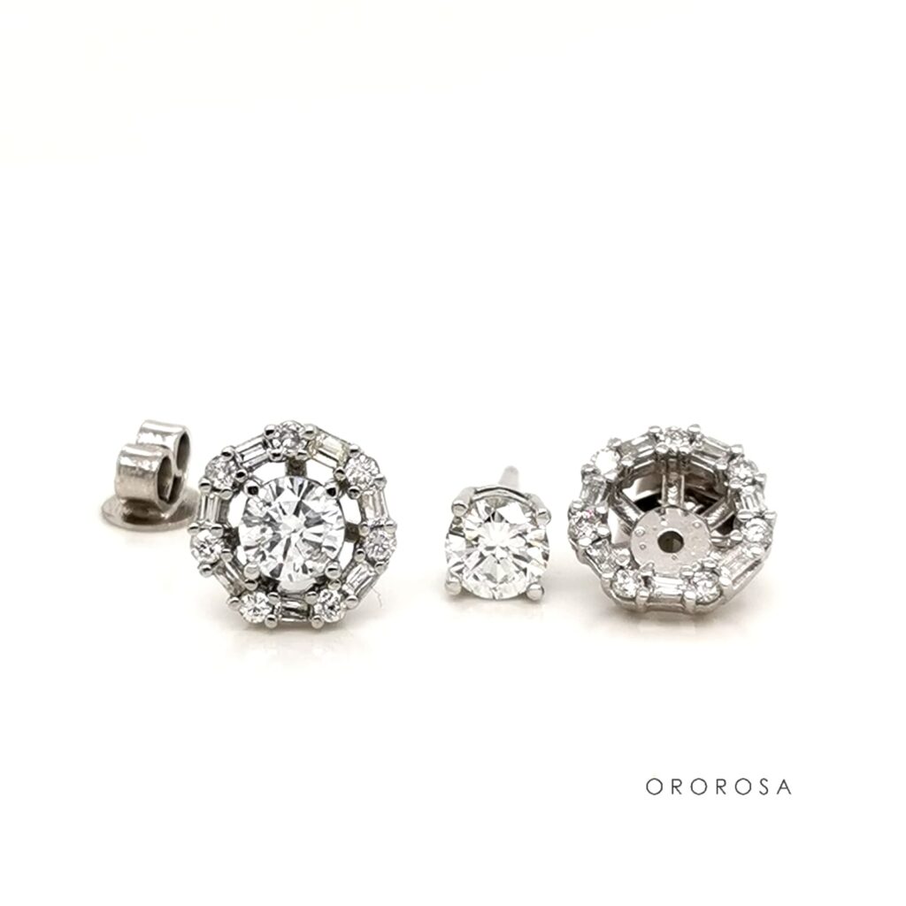EARRING JACKETS BAGUETTE Y DIAMANTES