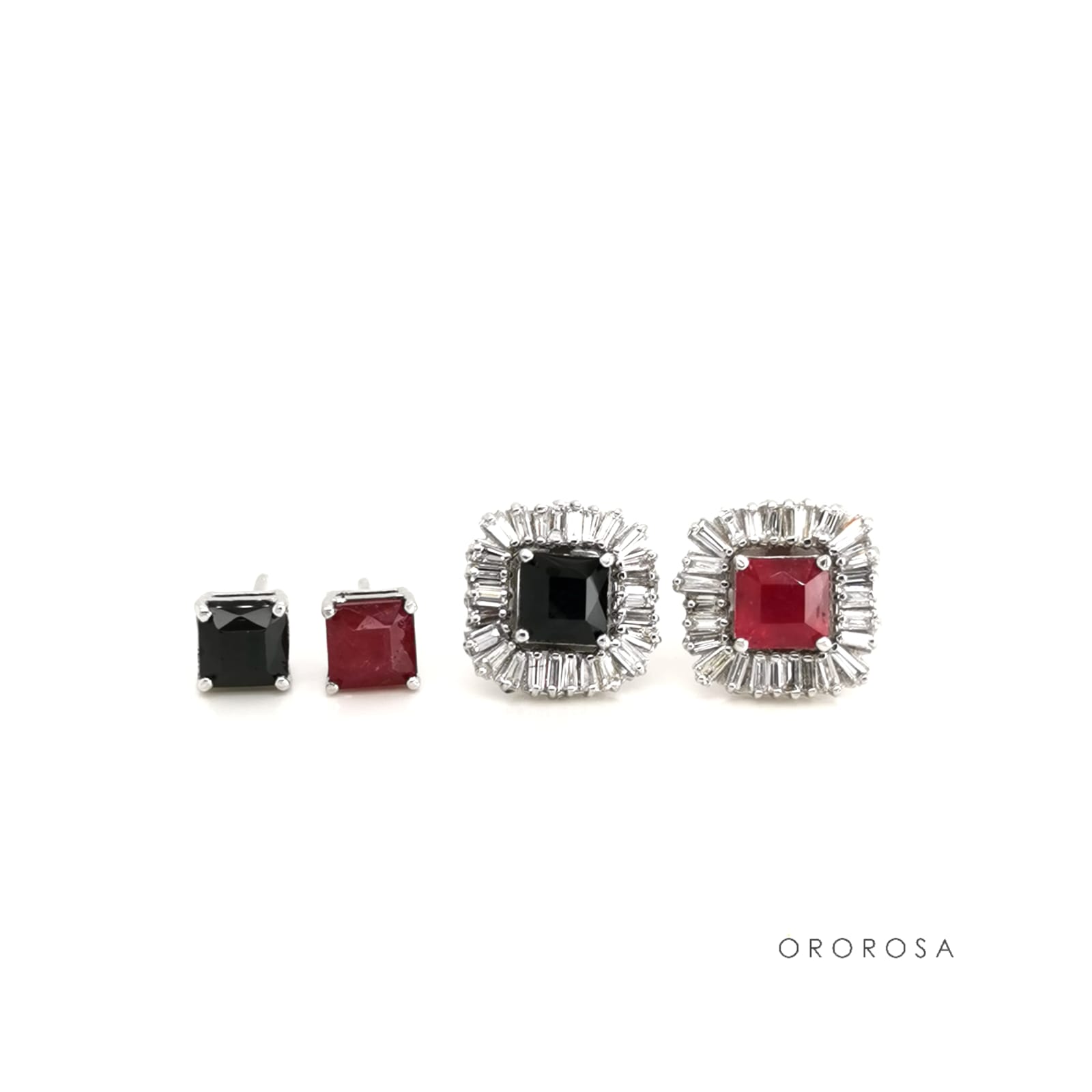 EARRING JACKETS BAGUETTE ZAFIRO Y RUBI